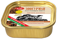 Зоогурман Мясное ассорти для собак говядина с сердцем  300гр. х 24 шт.(ламистр)