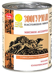 Зоогурман Мясное ассорти для собак говядина с сердцем 350гр. х 20 шт.