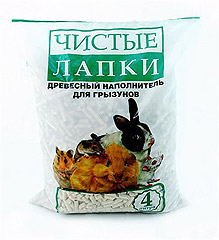 Наполнитель Чистые лапки для грызунов древесный 4л (9шт)