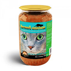 Ночной охотник консервы для кошек Лосось/судак/тунец 650грх8шт (стекло)