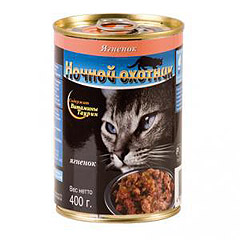 Ночной охотник Кусочки мяса в желе ягненок 400гр. х 20 шт.