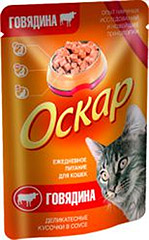 Оскар Премиум Пауч для кошек Кусочки в соусе говядина