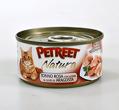 PETREET Tonno Rosa con Aragosta (Петрит) консервы для кошек Кусочки розового тунца с лобстером