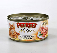 PETREET Tonno Rosa con Patate (Петрит) консервы для кошек Кусочки розового тунца с картофелем