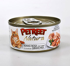 PETREET Tonno Rosa con Surimi (Петрит) консервы для кошек Кусочки розового тунца с крабом сурими