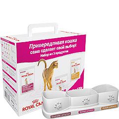 Royal Canin Exigent (Роял Канин Эксиджен) Набор кормов для кошек из трех продуктов по 120г.