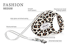 Рулетка FLEXI FASHION LADIES ЛЕОПАРД 3 м (ремень)