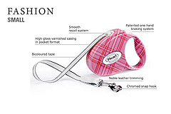 Рулетка FLEXI FASHION LADIES РОЗОВАЯ КЛЕТКА  3 м (ремень)