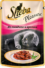 Sheba (Шеба) Пауч для кошек Плежер Говядина и кролик