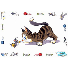 TRIXIE Коврик под миску "Comik Cat" 44*29см