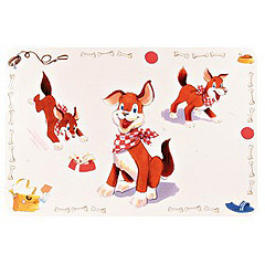 TRIXIE Коврик под миску с рисунком "Comic Dog" 56*38см