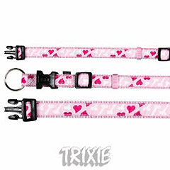 TRIXIE Ошейник для собак "Сердце" розовый, нейлон 35-55см х 20мм