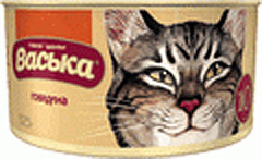ВАСЬКА консервы для  кошек Говядина 325гр. х 30шт.