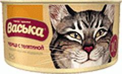 ВАСЬКА консервы для  кошек Курица/Телятина 325гр. х 30шт.